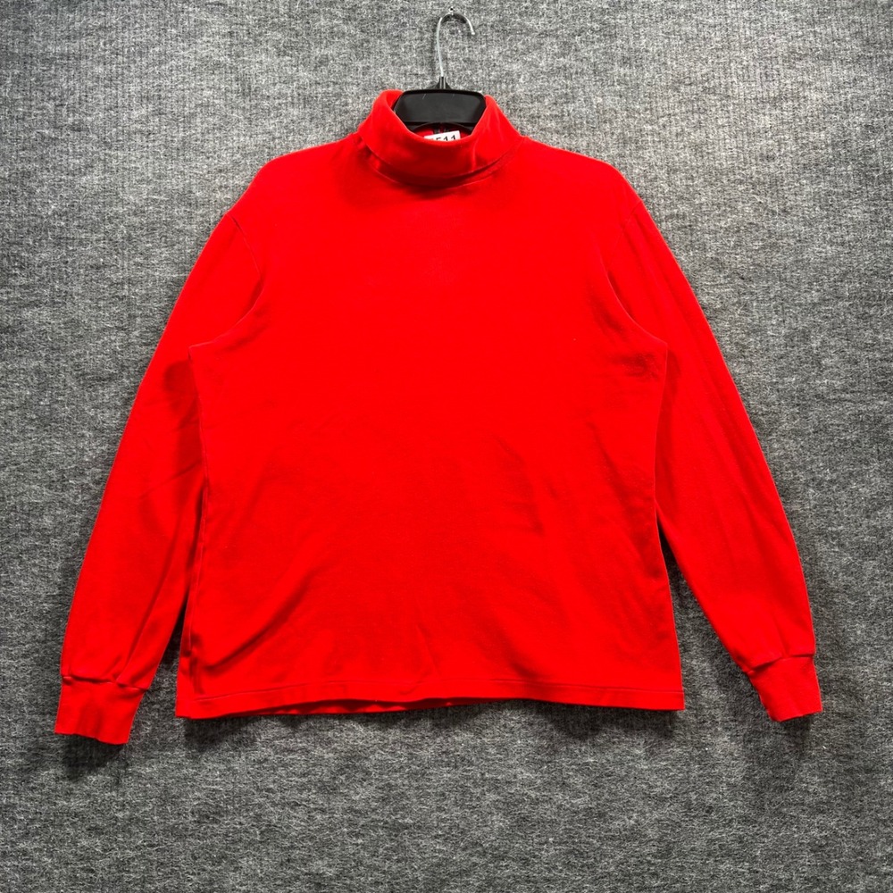 Vintage Duofold Red Turtleneck Long Sleeve Shirt Made in USA XL